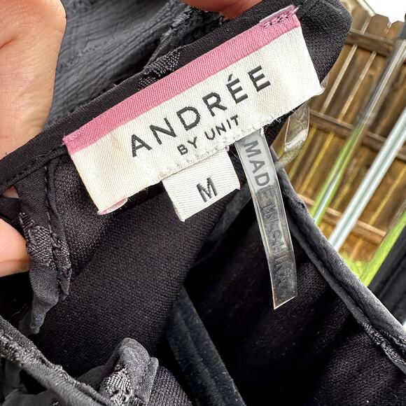 Andree by Unit Black Sheer long sleeve blouse Size Medium - Picture 4 of 5